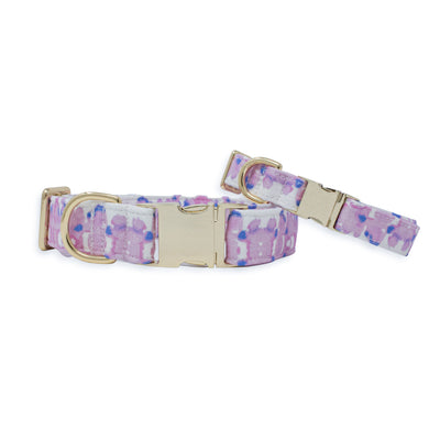 French Lavender Ink Blot Classic Dog Collar
