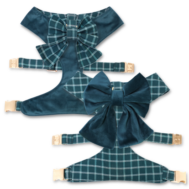 Atlantic Waves Reversible Dog Harness + Sailor Bow