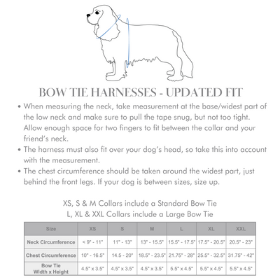 Meadow Reversible Dog Harness + Meadow Windowpane Bow Tie