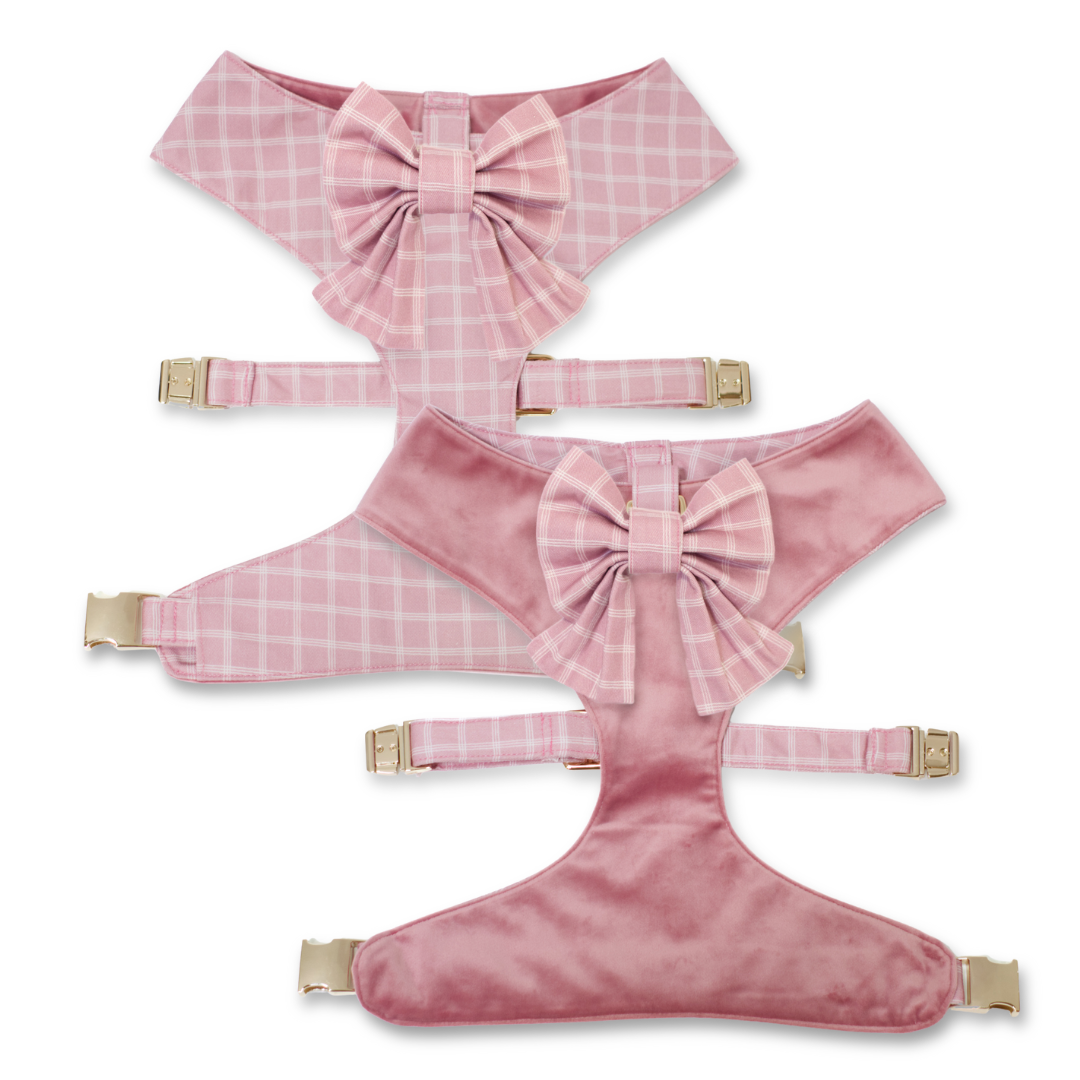 Rose Blossom Reversible Dog Harness + Sailor Bow