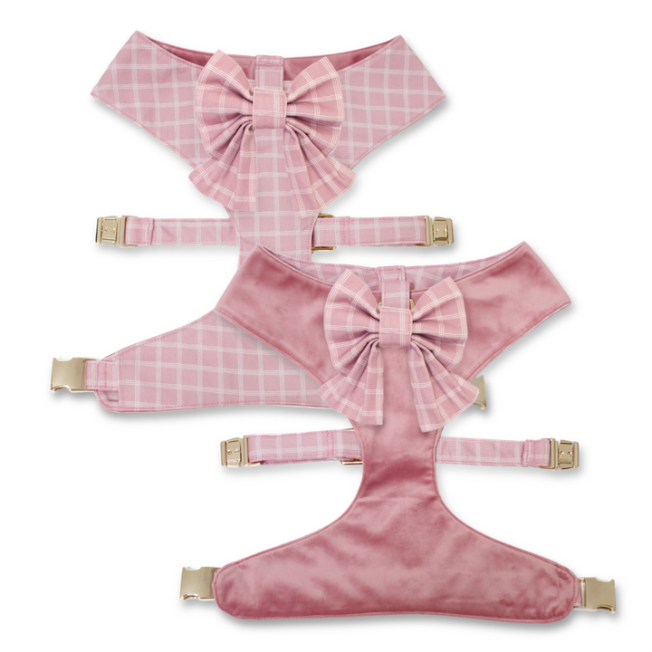 Rose Blossom Reversible Dog Harness + Sailor Bow