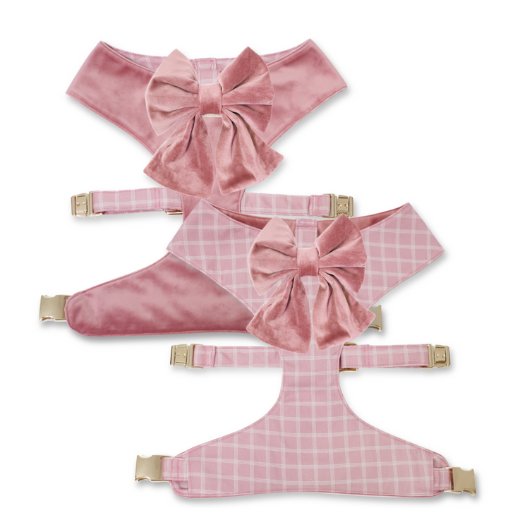 Rose Blossom Reversible Dog Harness + Sailor Bow