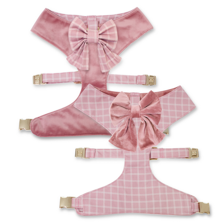 Rose Blossom Reversible Dog Harness + Sailor Bow