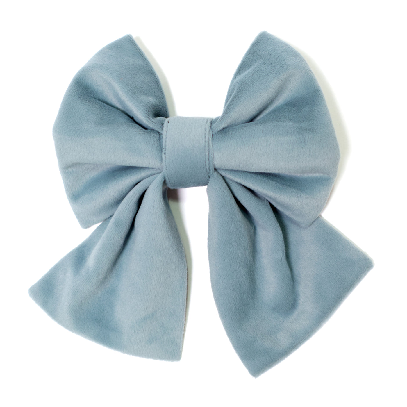 Light blue velvet sailor dog bow.