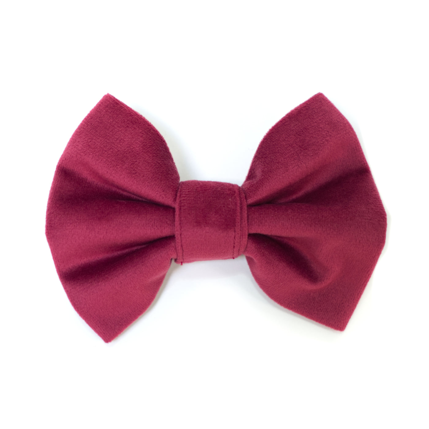Wine velvet classic dog bow tie for collars and harnesses