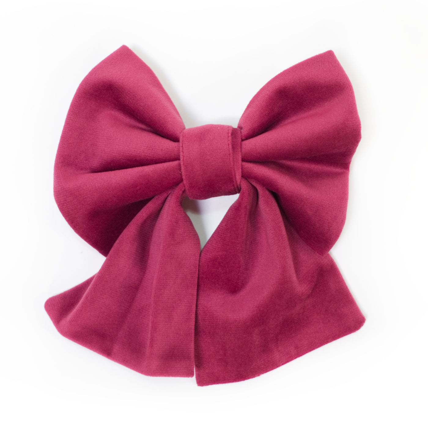 Wine velvet sailor dog bow for collars and harensses