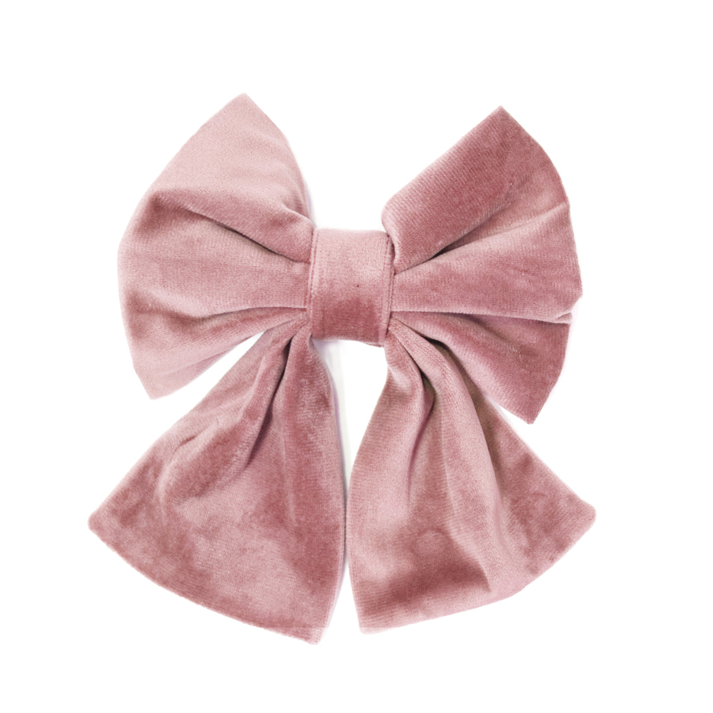 Rose pink velvet sailor dog bow
