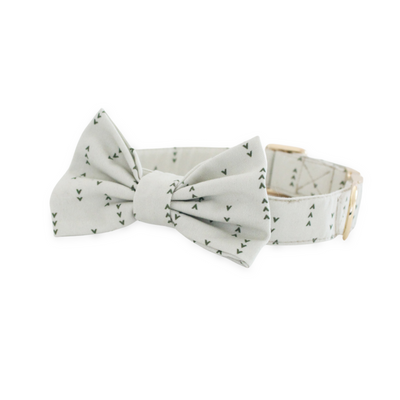 Evergreen Forest Classic Dog Collar + Bow Tie