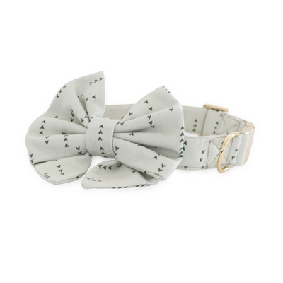 Evergreen Forest Classic Dog Collar + Sailor Bow