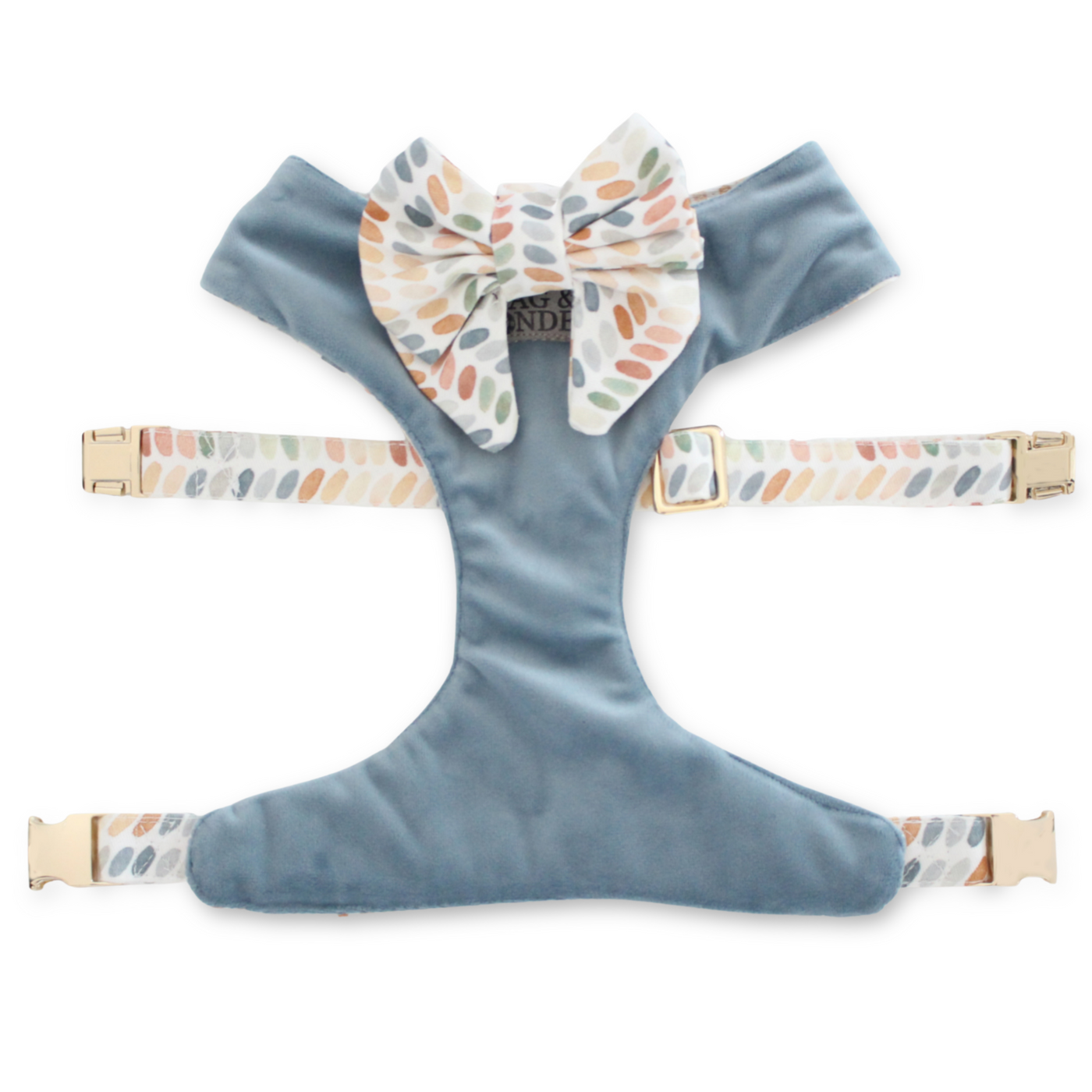 Arctic Sky Reversible Dog Harness + Arctic Sky Sailor Bow