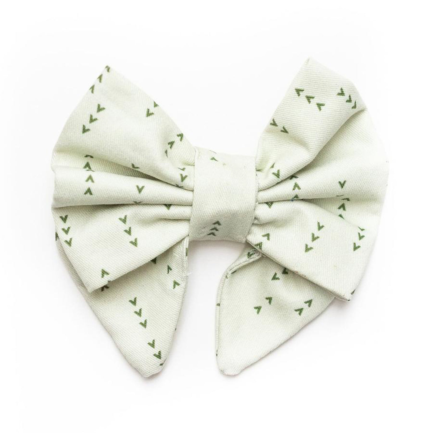 Sailor dog bow in light green with dark green arrows