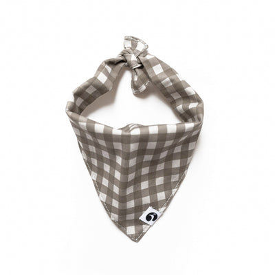 Dog bandana in gray buffalo check