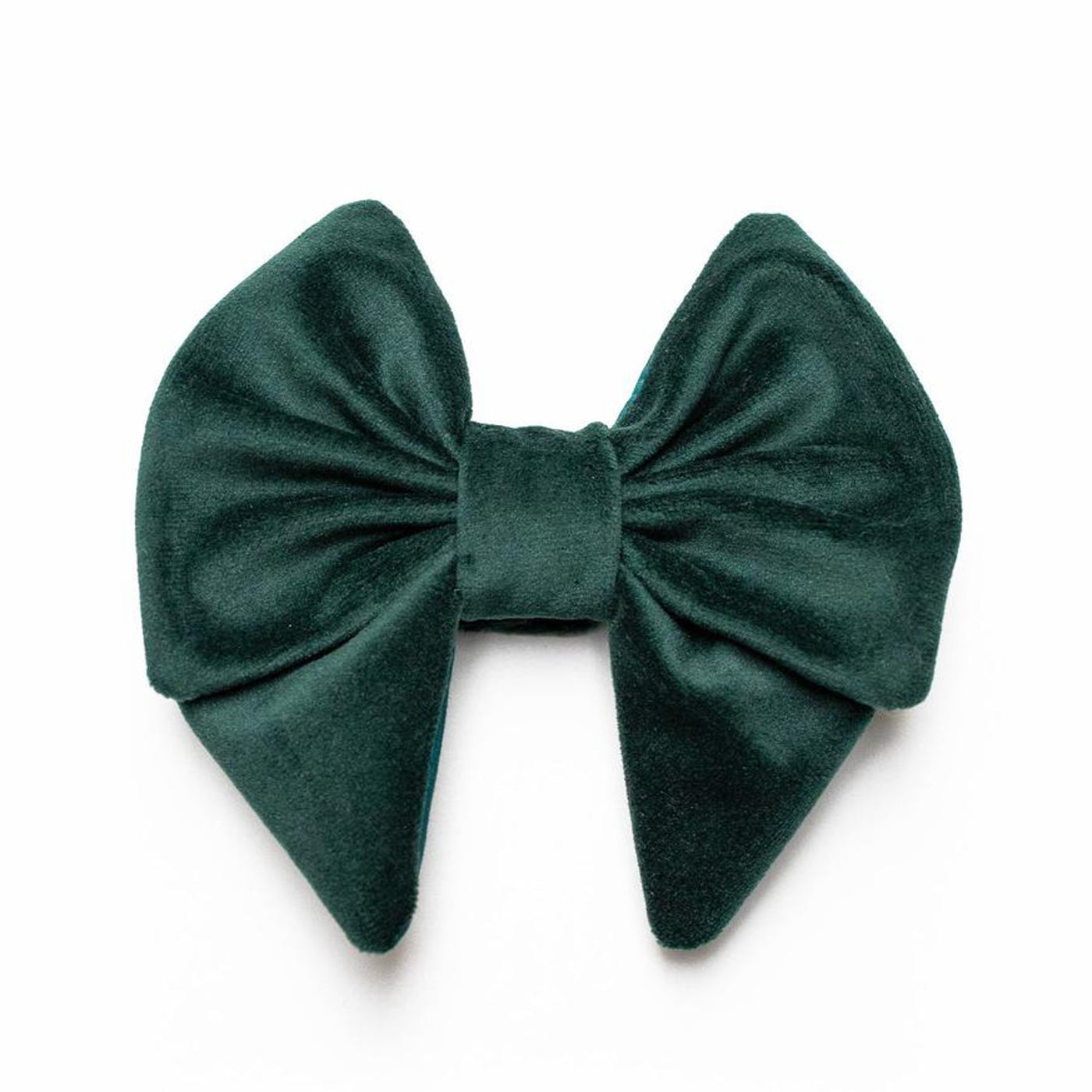 Sailor dog bow in dark green velvet