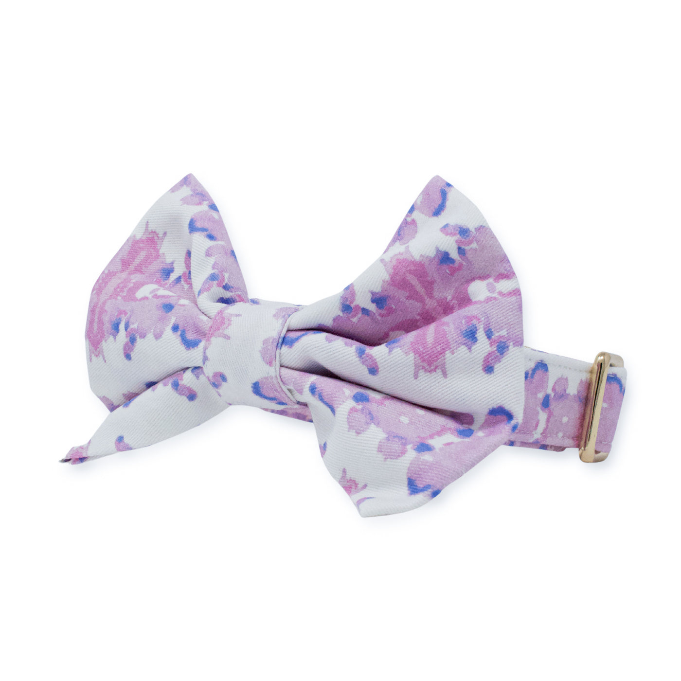 French Lavender Ink Blot Classic Dog Collar + Bow Tie