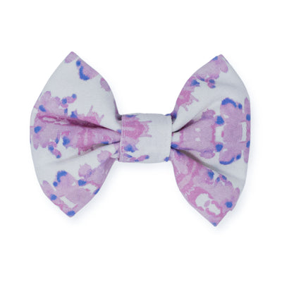 French Lavender Ink Blot Classic Dog Bow Tie