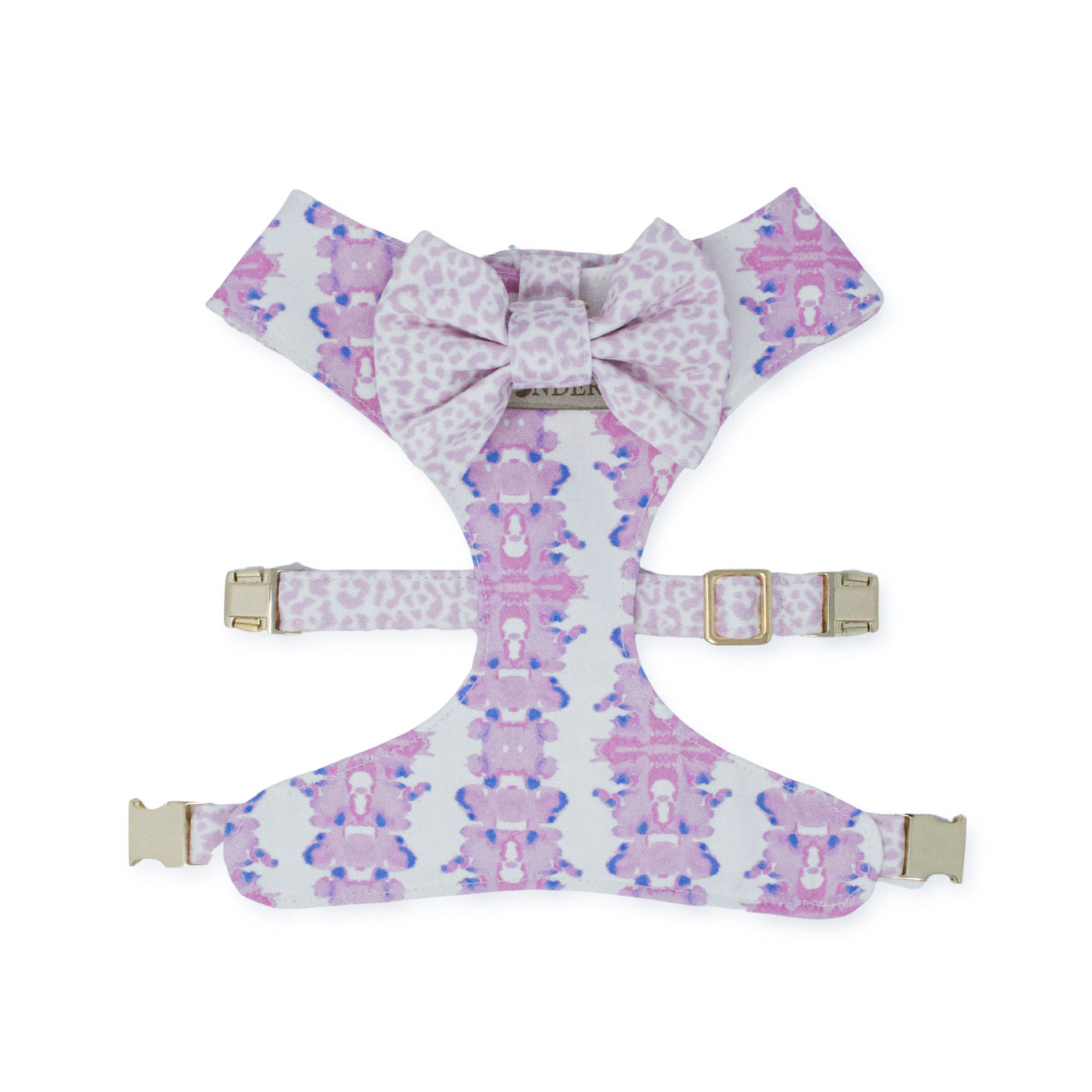 French Lavender Reversible Dog Harness + Rosette Bow Tie