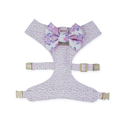 French Lavender Reversible Dog Harness + Ink Blot Bow Tie