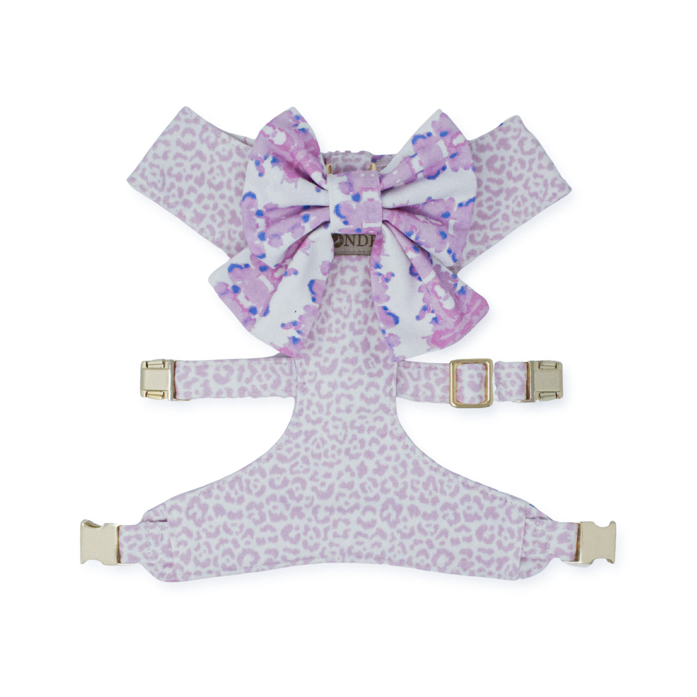 French Lavender Reversible Dog Harness + Ink Blot Sailor Bow