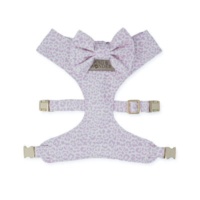 French Lavender Reversible Dog Harness + Rosette Bow Tie