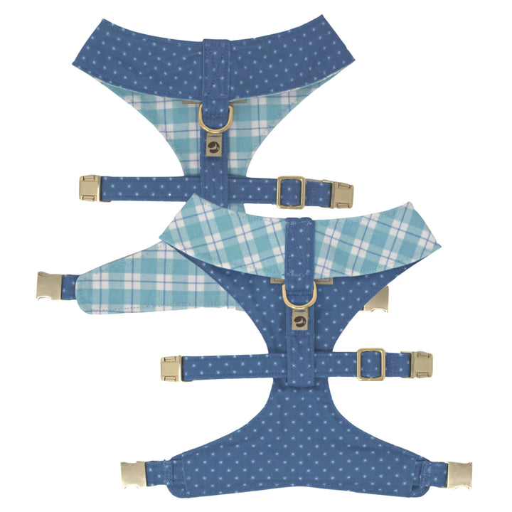 Seaside Reversible Dog Harness + Sailor Bow