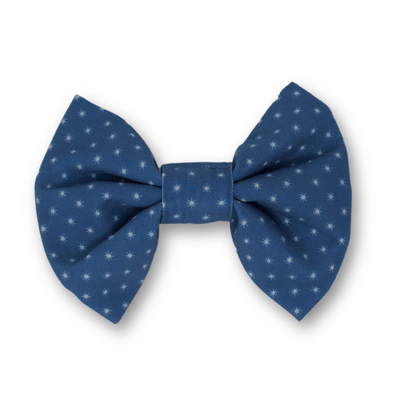 blue star print dog bow tie