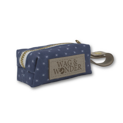 blue star print dog waste bag holder