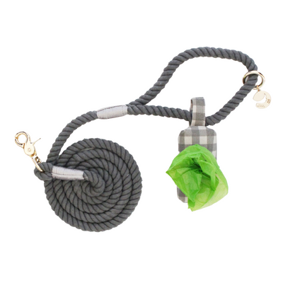 Stone Rope Dog Leash +Mountain Stone Waste Bag Holder