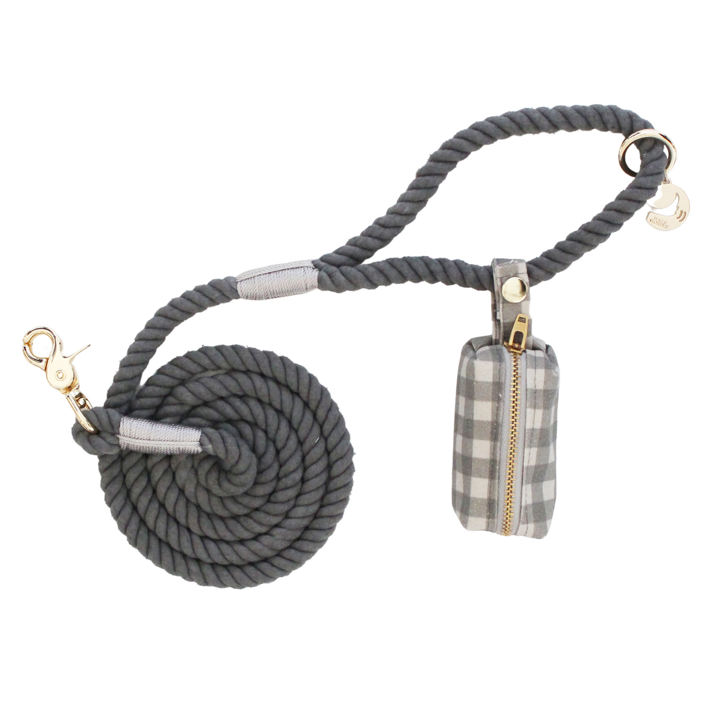 Stone Rope Dog Leash +Mountain Stone Waste Bag Holder