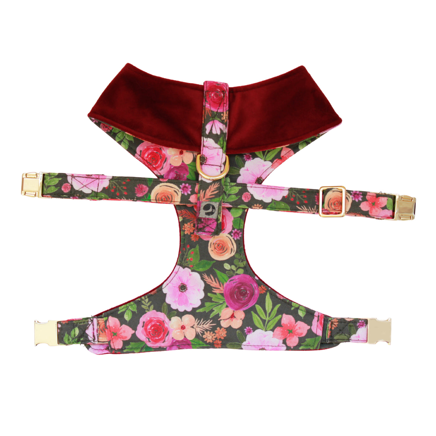 Mulberry Bouquet Reversible Dog Harness + Mulberry Bouquet Bow Tie